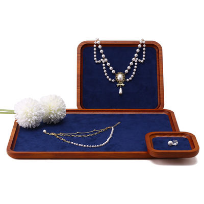 comprar Display de joyas de lujo de madera maciza Requisitos de la Armada Super Fibra de revestimiento para la exposición de joyas online manufacture
