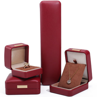 Efecto flotante de cuero PU rojo de lujo de joyería de embalaje de la caja con barra de oro