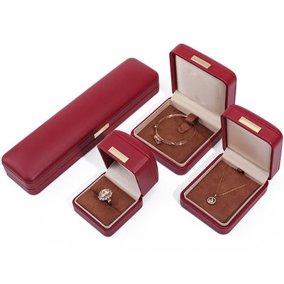 Efecto flotante de cuero PU rojo de lujo de joyería de embalaje de la caja con barra de oro