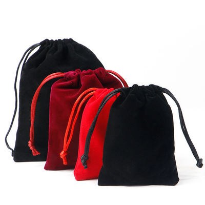 comprar Bolsa de joyería de terciopelo de costura lisa de tamaño múltiple para embalaje de regalo de joyas de lujo online manufacture