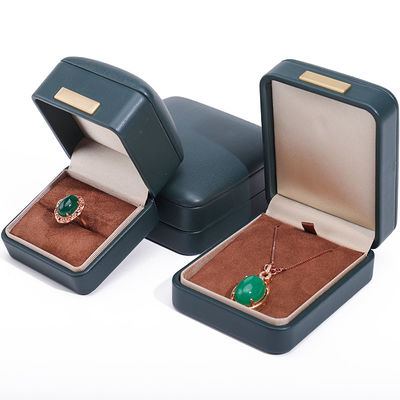 Handy techo convexo de cuero falso caja de joyería de lujo paquete con ornamento de barra de oro