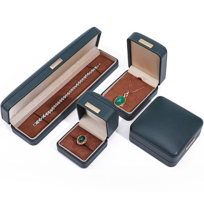 Handy techo convexo de cuero falso caja de joyería de lujo paquete con ornamento de barra de oro