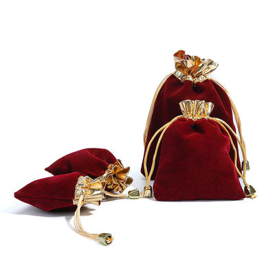 Bolsas de joyería con la boca abierta de oro