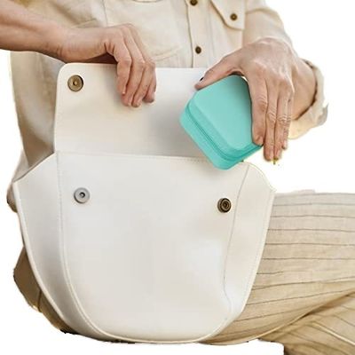 Compartimientos Múltiples de Cuero de PU de Viaje de Joyería Organizador de Cajas Bolsa de cremallera