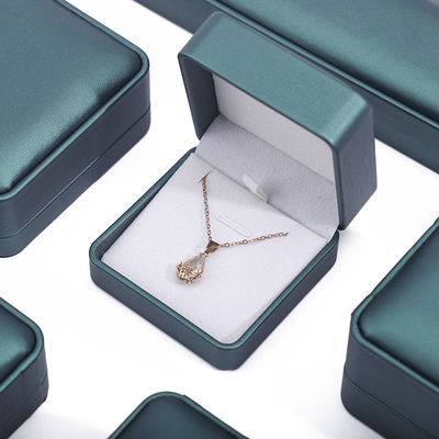 comprar Verde Oscuro Noble Couro Falsos Joyería Cajas de Almacenamiento Embalaje de lujo de buen gusto online manufacture