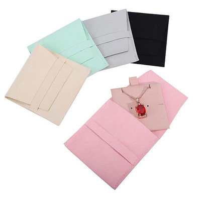 Bolso de almacenamiento de joyas de microfibra con separador extraíble para pendientes