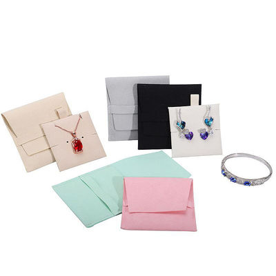 Bolso de almacenamiento de joyas de microfibra con separador extraíble para pendientes