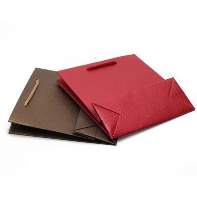 Twill Grain Papel de cartón de buen gusto Bolsas de regalo de joyería Contenedor de embalaje