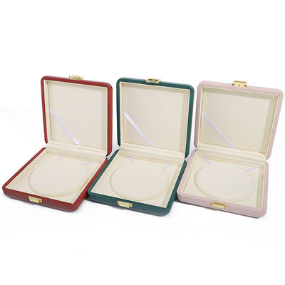 Suntuoso y duradero collar de piel de perla de PU caja de embalaje de joyería grande