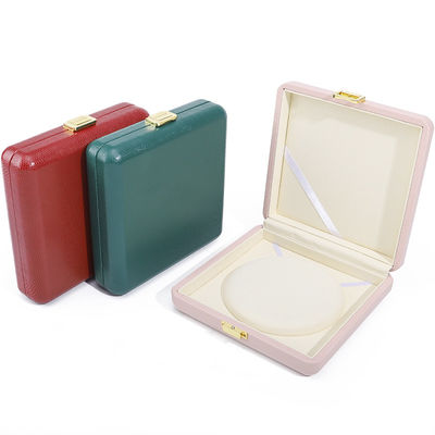 Suntuoso y duradero collar de piel de perla de PU caja de embalaje de joyería grande