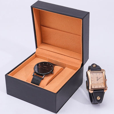 comprar Caja de almacenamiento de relojes de cuero de revestimiento suave de PU con bolsillo de joyería interior online manufacture