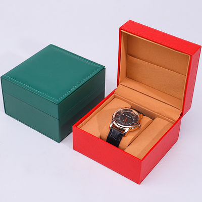 Caja de almacenamiento de relojes de cuero de revestimiento suave de PU con bolsillo de joyería interior