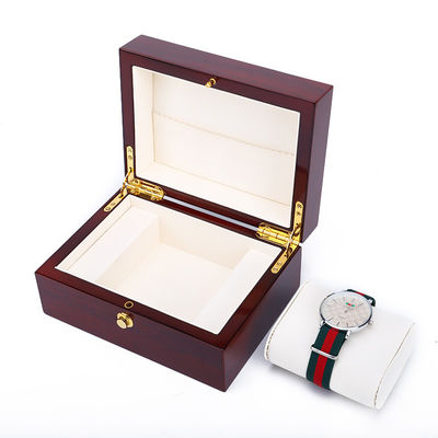 comprar Caja de almacenamiento de relojes de lujo de madera OEM a prueba de polvo con cierre por botón online manufacture