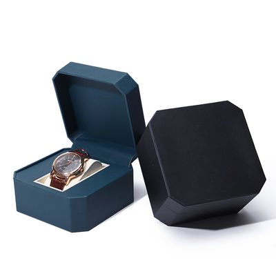 Caja de relojes de cuero de lujo con revestimiento de terciopelo suave para regalo