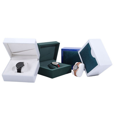 Caja de plástico de relojes de embalaje con un estilo de cuero.