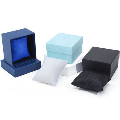 Caja de relojes de papel de grano con ranura única con almohada desmontable