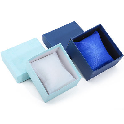 Caja de relojes de papel de grano con ranura única con almohada desmontable