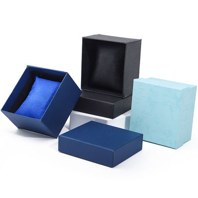 Caja de relojes de papel de grano con ranura única con almohada desmontable