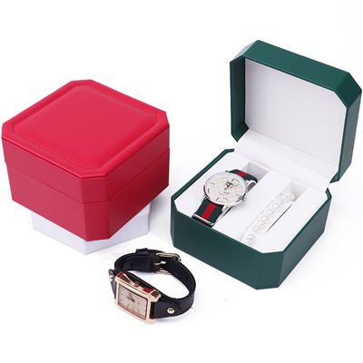 Caja de almacenamiento de relojes de cuero octogonal Compartimientos múltiples para el embalaje de regalos