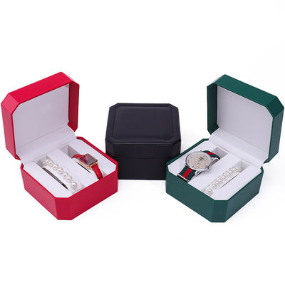 Caja de almacenamiento de relojes de cuero octogonal Compartimientos múltiples para el embalaje de regalos