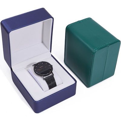 Brush Grain Smooth False Leather Reloj de almacenamiento caja hecha a mano Chic Luxury Packaging para hombres