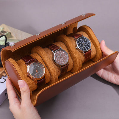 comprar Caja de almacenamiento de relojes de cuero de PU de células múltiples Caja de embalaje con revestimiento de terciopelo online manufacture