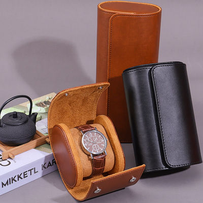 Caja de almacenamiento de relojes de cuero de PU de células múltiples Caja de embalaje con revestimiento de terciopelo