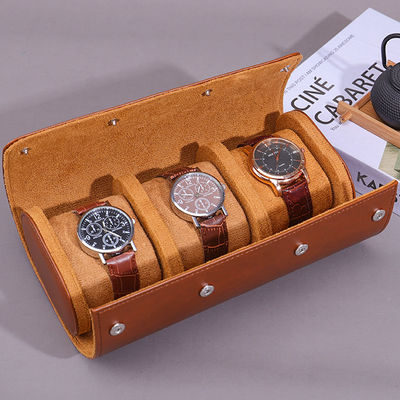 Caja de almacenamiento de relojes de cuero de PU de células múltiples Caja de embalaje con revestimiento de terciopelo