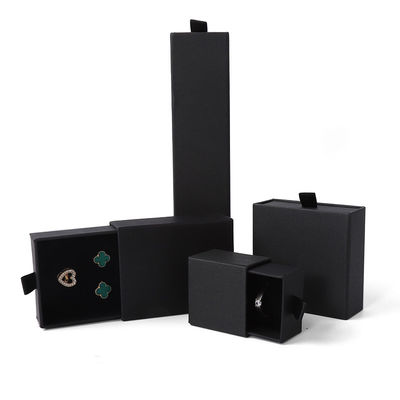 comprar Fabricación al por mayor Eco amigable regalo de lujo Caja de joyería Personalizado logotipo personalizado Anillo Collar de oreja Brazalete Embalaje Papel de cartón negro Caja de joyería online manufacture