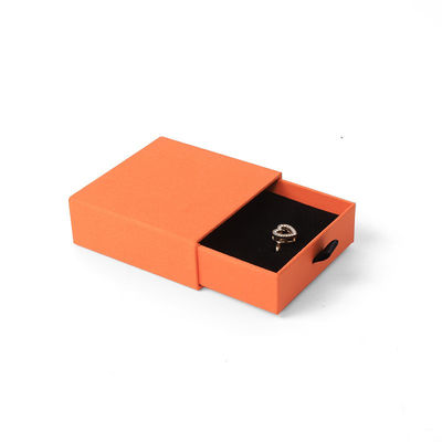 Fabricación al por mayor Eco Amigable regalo de alta calidad Caja de joyería personalizado anillo personalizado collar de orejas brazalete embalaje cartón naranja Papel cajón de joyería caja con logotipo