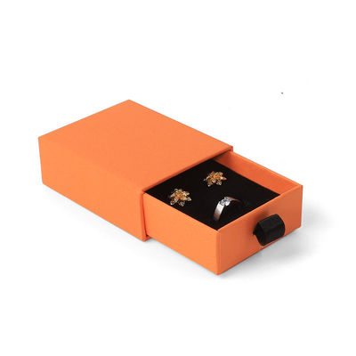 Fabricación al por mayor Eco Amigable regalo de alta calidad Caja de joyería personalizado anillo personalizado collar de orejas brazalete embalaje cartón naranja Papel cajón de joyería caja con logotipo