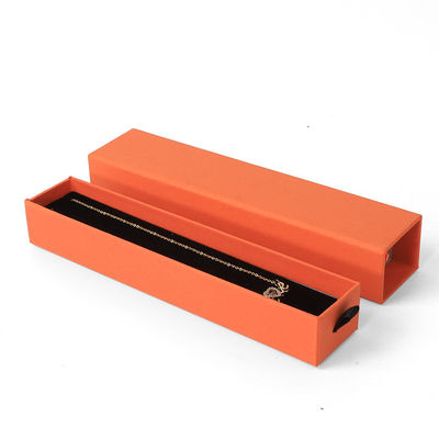 Fabricación al por mayor Eco Amigable regalo de alta calidad Caja de joyería personalizado anillo personalizado collar de orejas brazalete embalaje cartón naranja Papel cajón de joyería caja con logotipo