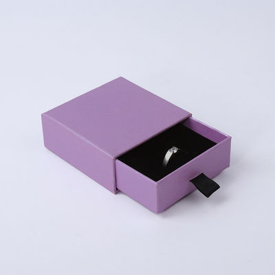 Fabricación al por mayor Eco amigable regalo de alta calidad Caja de joyería personalizado anillo personalizado collar de orejas brazalete embalaje cartón púrpura Papel cajón de joyería caja con logotipo