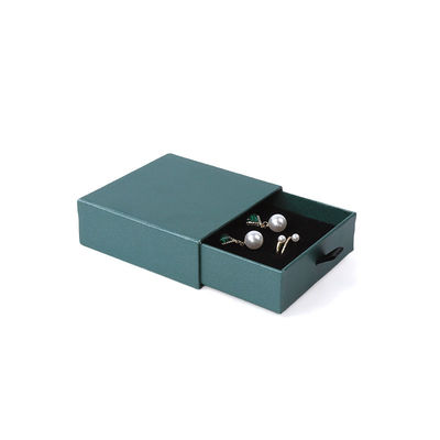 Fabricación al por mayor Eco amigable regalo de alta calidad Caja de joyería personalizado anillo personalizado collar de orejas brazalete embalaje cartón verde Papel cajón de joyería caja con logotipo