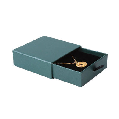 Fabricación al por mayor Eco amigable regalo de alta calidad Caja de joyería personalizado anillo personalizado collar de orejas brazalete embalaje cartón verde Papel cajón de joyería caja con logotipo