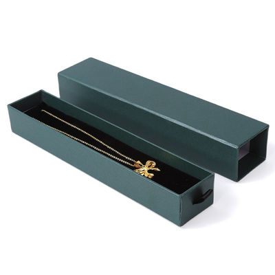 Fabricación al por mayor Eco amigable regalo de alta calidad Caja de joyería personalizado anillo personalizado collar de orejas brazalete embalaje cartón verde Papel cajón de joyería caja con logotipo