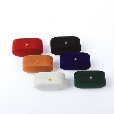 Embalaje de caja de anillo de terciopelo personalizado para joyas de boda y compromiso