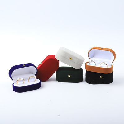Embalaje de caja de anillo de terciopelo personalizado para joyas de boda y compromiso