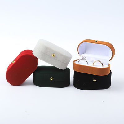 Embalaje de caja de anillo de terciopelo personalizado para joyas de boda y compromiso
