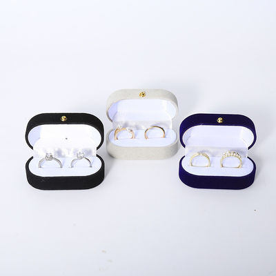 Embalaje de caja de anillo de terciopelo personalizado para joyas de boda y compromiso