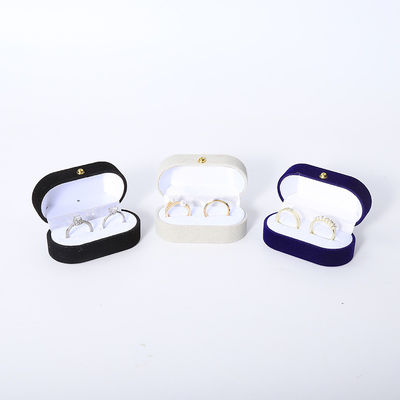 Embalaje de caja de anillo de terciopelo personalizado para joyas de boda y compromiso