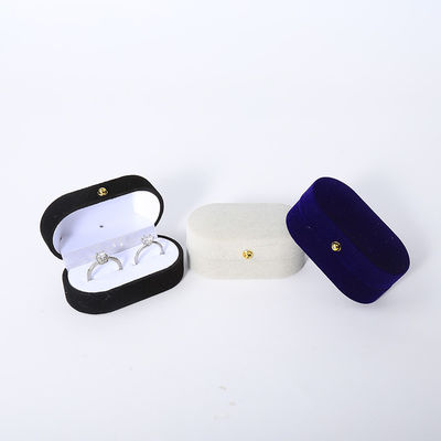 Embalaje de caja de anillo de terciopelo personalizado para joyas de boda y compromiso