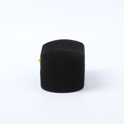 Envasado de joyas de terciopelo negro personalizado Engaño de boda Anillo doble Caja de joyas de lujo