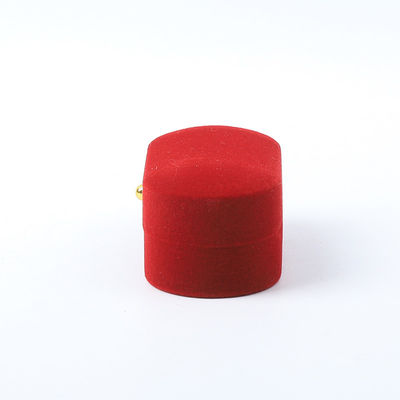 Caja de joyería de lujo personalizada de terciopelo rojo personalizada envasado de joyería boda compromiso caja de anillo doble