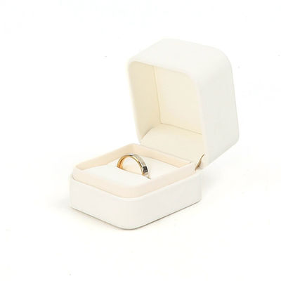 Caja de joyería de cuero blanco gran conjunto de joyas embalaje con logotipo personalizado