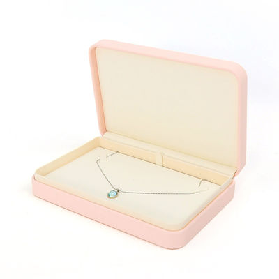 Caja de joyería de cuero rosa de calidad personalizada para almacenamiento de anillos