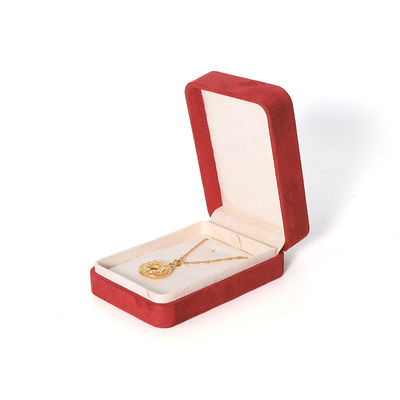 Embalaje de la caja de joyas rojas Premium para el conjunto de anillos de pulseras de collar grande