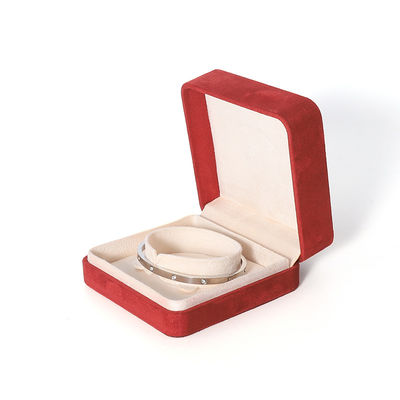 Embalaje de caja de joyería roja premium con impresión 3D para juego grande de collar, pulsera, aretes y anillo