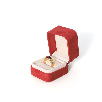Embalaje de caja de joyería roja premium con impresión 3D para juego grande de collar, pulsera, aretes y anillo