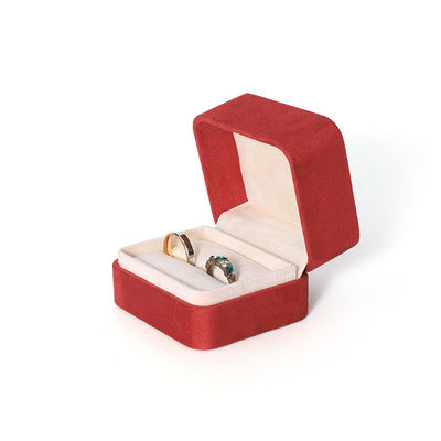 Embalaje de caja de joyería roja premium con impresión 3D para juego grande de collar, pulsera, aretes y anillo